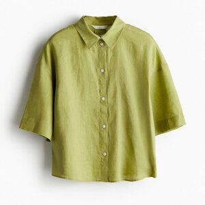 H&M 100% Linen Oversized Boxy Shirt size M